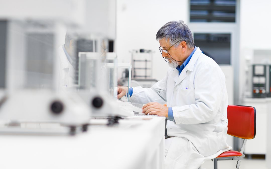 Researcher working in laboratory