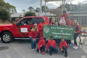 Vineyard staff at Christmas parade