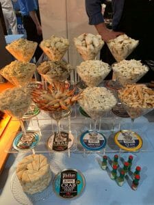 Event food in cocktail glasses